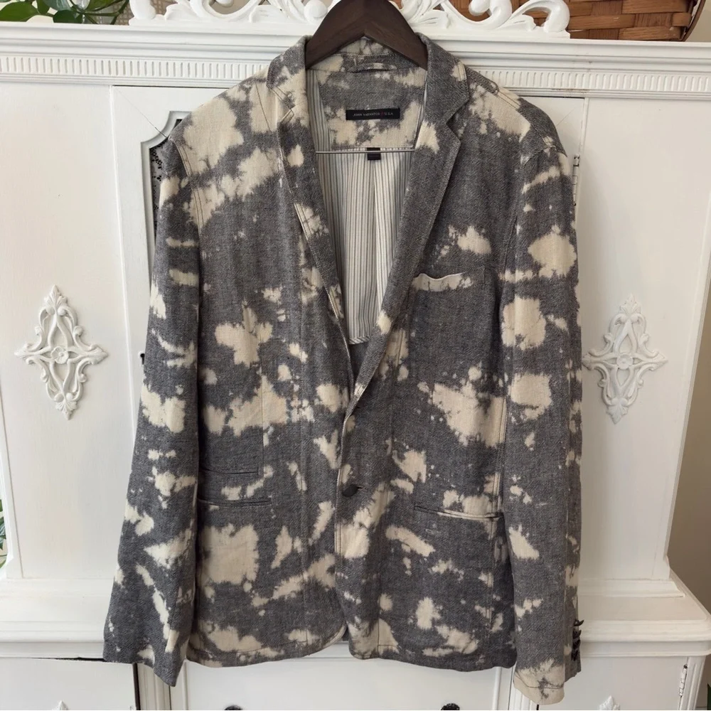 NWOT John Varvatos Star USA Tie Dye Cloud 2 Button Blazer Jacket Sport Coat